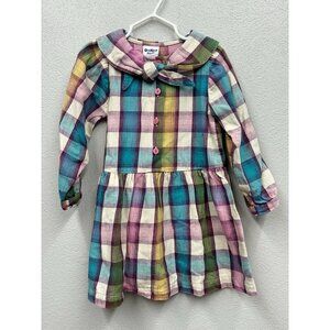 Vintage Oshkosh B’Gosh Plaid Dress Size 4T USA Made Cotton Cottagecore Prairie
